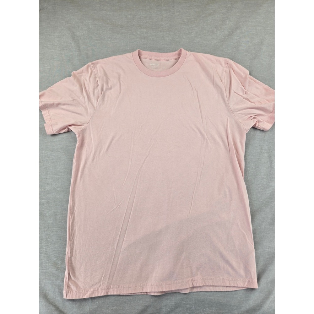 Hollister Mens Classic Fit Short Sleeve 100%‎ Cotton Pink T-Shirt Large